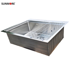 SUNMORE Hot Selling Undermount Single Bowl Kitchen Sink <b>Brushed</b> Stainless Steel Rectangular Modern Design - Product Image 1