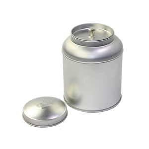 Contenitore per alimenti personalizzato <span class=keywords><strong>in</strong></span> metallo bianco rotondo imballaggio di lusso scatola di latta per tè Caddy lattine per caffè per tè sfuso - Product Image 3