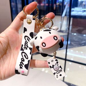 New Creative Silicone Animal Cows Keychains Personality Cartoon Cute Car <b>Key</b> <b>Chain</b> Ring Bag Pendant - Product Image 4