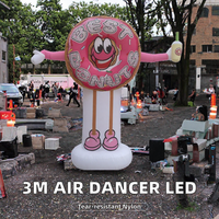 Danseur d'air gonflable publicitaire personnalisable de 3 m de haut avec éclairage LED, en nylon Rip-Stop, résistant à l'eau pour événements