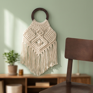 Sac de yoga en tricot fait main de style nouveau avec fermeture à cordon de style bohème, taille et couleur personnalisées, 100% coton pour usage domestique - Product Image 2