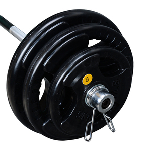 Disques d'haltères de machine de forme physique de gymnase commerciale plaque d'haltères de poids en caoutchouc noir - Product Image 3