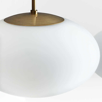 Lámpara Colgante Moderna de Cristal Opal y Latón con Altura Ajustable XZ, Lámpara de Techo para Cocina, Comedor, Techo Alto, 6 Luces