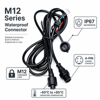 Kits de Terminación Impermeables M12 NMEA 2000 N2K, Resistencias de 60V 4A, Conectores Macho/Hembra, Clasificación IP65, Cobre con Baño de Oro