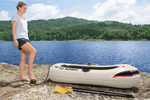 1 Adult and 1 Child 61108 Inflatable Rubber Canoe Kayak Battle Bomber <strong>Raft</strong> with Oars <strong>Paddle</strong> - Product Image 3