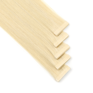 K.S WIGS Extensions à bandes adhésives sans couture de luxe, populaires, à double tirage, invisibles, blondes, lisses, en cheveux chinois vierges avec cuticules intactes, 100% - Product Image 2