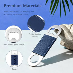 Custom Laser Engraving Bottle Opener <b>Blanks</b> Stainless Steel PU Leather Personalized Bar Tool 2 Styles 4 Colors Gift Wholesale - Product Image 2