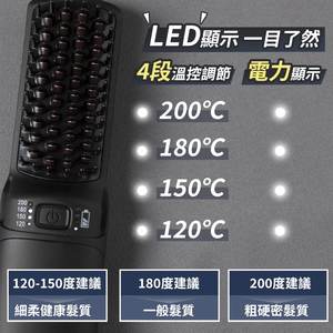 Cepillo alisador <span class=keywords><strong>de</strong></span> cerámica inalámbrico con logotipo personalizado, 4 Ajustes <span class=keywords><strong>de</strong></span> temperatura, alisador <span class=keywords><strong>de</strong></span> pelo portátil <span class=keywords><strong>de</strong></span> calentamiento rápido para viajes a casa - Product Image 3