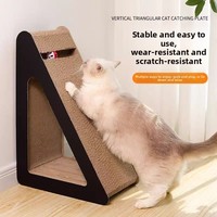 Griffoir vertical triangulaire en bois pour chat, résistant à l'usure, anti-poussière, anti-rayures pour canapé