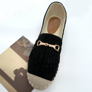 Chaussures pour femmes avec tissu intérieur en polaire respirant, bord en <span class=keywords><strong>corde</strong></span> de chanvre, boucle décorative en métal, semelle plate et design confortable - Product Image 5