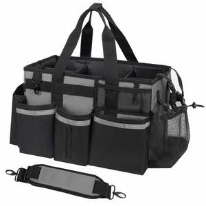 Sac de rangement professionnel gris moyen pour les femmes de ménage, les nettoyeurs de maisons et les professionnels du detailing automobile, avec poignée - Product Image 1