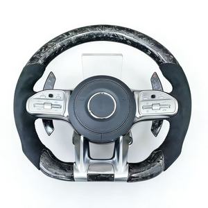 Volant en cuir et fibre de carbone noir personnalisé pour AMG E260 E300 E320 E350 E400 E450 W212 W213 pour voiture E - Product Image 2