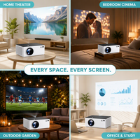 Projecteur Android en gros, 1080P Full HD, WiFi, projecteur vidéo LED portable, Android 11, 350 ANSI, 1 Go, 8 Go, pour la distribution