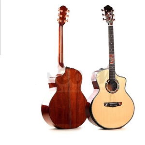 Weifang Rebon 6 corde 41 pollici tutto solido abete rosso & mogano chitarra elettrica acustica con bracciolo - Product Image 1