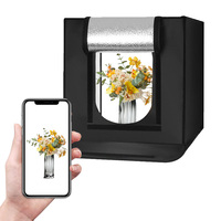 Boîte de studio photo portable 40 cm avec cinq fonds, kit de studio photo, boîte à lumière LED