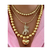 Magnifique collier pendentif en forme de cœur d'ours, élégant et à la mode, bijoux plaqués or, accessoires polyvalents pour les fêtes, les rendez-vous quotidiens