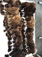 Vente en gros, stock important, nouvelle arrivée, cheveux européens bruts naturels bruns et blonds, très doux et fins, en vrac