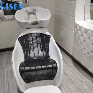 طقم قابل للتعديل من صالونات الحلاقة ، مستلزمات الحلاقة ، صالون تصفيف الشعر ، حوض غسيل خلفي, كرسي من الشامبو الأبيض الماسي مع حوض للمحطة - Product Image 2