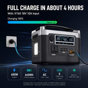 Station d'alimentation portable Hishine 600W 640Wh LiFePO4, générateur solaire rechargeable OEM pour le <span class=keywords><strong>camping</strong></span>, la maison, la sauvegarde et les situations d'urgence - Product Image 5