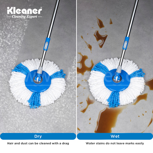 <span class=keywords><strong>Kleaner</strong></span> Ensemble de vadrouille et seau bleus de haute qualité 8L en acier inoxydable vadrouille rotative en microfibre nettoyage facile vadrouille rotative - Product Image 5