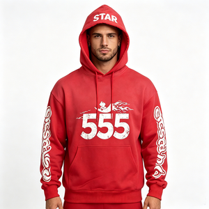 Sweat à capuche pour homme en coton pur 280 g/m², molleton <span class=keywords><strong>épais</strong></span>, coupe ample, poche kangourou, automne-hiver, décontracté, sportswear - Product Image 1