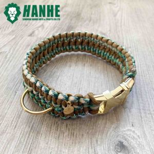 Laisse de chien en paracorde avec logo personnalisé moderne et double tressée en cuir nylon avec boucle en métal solide pouvant être entraînée pour chiens et chats - Product Image 2