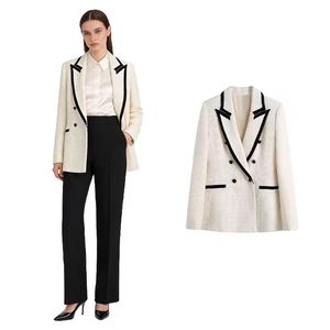 Chaqueta de Traje Entallada con Textura, Estilo Europeo-Americano, Nueva Moda Otoñal para Mujer - Product Image 1