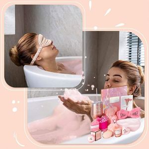 Wholesale Bath Spa Gift Set Luxury <b>Pink</b> Towel Bath Bomb Shower Gifts Box for Women - Product Image 4