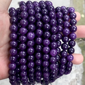 Perles rondes en améthyste naturelle optimisée 7A pour la création de bijoux DIY, accessoires de fabrication manuelle, vente en gros directe d'usine Yiwu - Product Image 1