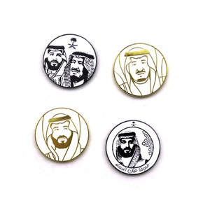 AI-MICH Spilla Magnetica da 30mm con Design del <span class=keywords><strong>Principe</strong></span> dell'Arabia Saudita, Placcatura in Nichel <span class=keywords><strong>Nero</strong></span>, Distintivo Personalizzato in Smalto Morbido - Product Image 2