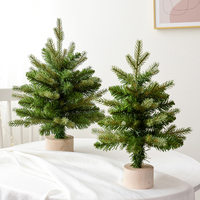 Décoration de Noël X-095 : Mini sapin artificiel pré-éclairé sur pied pour événements festifs, fêtes, maison, bureau et décoration de bureau