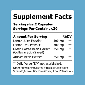 Suplemento Herbal Natural Personalizado con Jugo de Limón en Polvo, Cápsulas Adelgazantes que Promueven un Metabolismo Saludable - Product Image 4