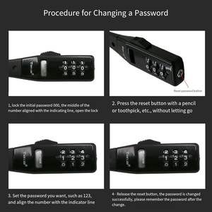 Combinaison Zip-Tie Vélo Câble Serrure 3 Chiffres Code Vélo Casque Serrure Multi Usage Flexible Scooter Moto Casque Vélo Serrure - Product Image 4