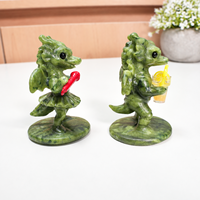 Figurine de dragon volant en pierre naturelle de 7 cm, statue animale métaphysique verte polie pour la guérison par le Reiki, ornement source de vitalité