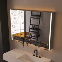 Miroir de salle de bain mural moderne éclairé intelligent Armoire de toilette Miroir de rangement Casier Nouvelle solution de rangement pour salle de bain