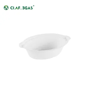 Bandeja de servicio de aperitivo pequeño de caña de azúcar desechable biodegradable Mini plato con forma de barco