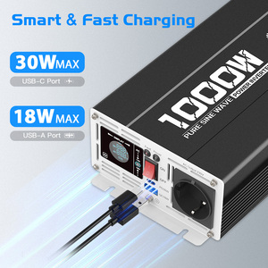 Biến tần điện năng 1000w 2000w 3000w 4000w 6000w kho Mỹ, 12v sang 110v 220v, sóng sin thuần - Product Image 2