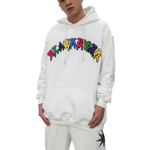 Sweats à capuche personnalisés à capuche brodés en chenille de coton épais pour hommes - Product Image 3