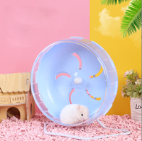 Roda Lari Senyap untuk Hewan Kecil dengan Stand yang Dapat Disesuaikan, Roda Latihan Plastik Senyap untuk Hamster, Gerbil, dll.