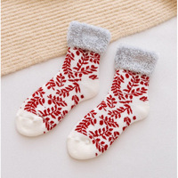 Chaussettes d'hiver douillettes et chaudes en peluche pour femme, épaisses, antidérapantes, doublées polaire, style chaussettes de nuit