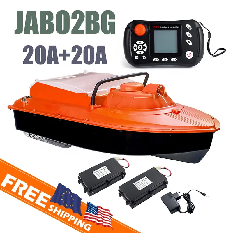 German warehouse Free shipping JABO2BG 20A Orange Two battery fishfinder carp fishing sonar fish finder bait boat gps autopilot