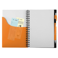 Notebook A5 à spirale personnalisé, en plastique, couverture Flexible PP avec stylo