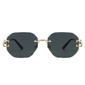 Nouvelle Arrivée Lunettes de Soleil de Luxe Unisexe pour Femme, Verres Sans Monture Taillés Diamant, Protection UV400, Design Tendance et Élégant - Product Image 4