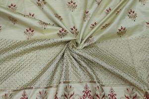 Quality Woven Poly Raw <b>Silk</b> <b>Fabric</b> Lightweight Breathable Abstract Floral Geometric Pattern for Home Textile Clothing Sewing Use - Product Image 4