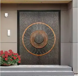 LongTai fer moderne sécurité porte en métal porte pivotante résidentielle appartement maison blindée porte d'entrée principale porte d'entrée
