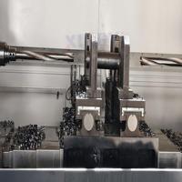Machine à percer horizontale CNC XU60 à double broche pour perçage d'extrémités d'arbre, usage intensif