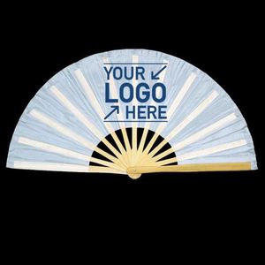 Abanicos Plegables de Bambú Grandes, Personalizados con Diseños Tradicionales de Dibujos Animados, Promocionales, de Tela Satinada - Product Image 2
