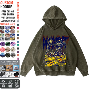 เสื้อฮู้ดดี้ผู้ชายสไตล์วินเทจ ซักได้ ทรงหลวม ไหล่ตก ผ้าเทอร์รี่คอตตอน 100% หนัก 420 กรัม สกรีนลายตามสั่ง รุ่น TKAN197D ขายส่ง - Product Image 1