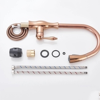 Robinet de cuisine CE Factory Rose Golden, mitigeur d'évier extractible, robinet mélangeur chaud/froid pour salle de bain, rotation à 360°