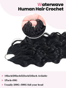 Extensiones de Cabello Humano con Punta Ondulada FH Water Wave, 100g, 100% Cabello Humano Virgen Brasileño, Venta al Por Mayor - Product Image 5